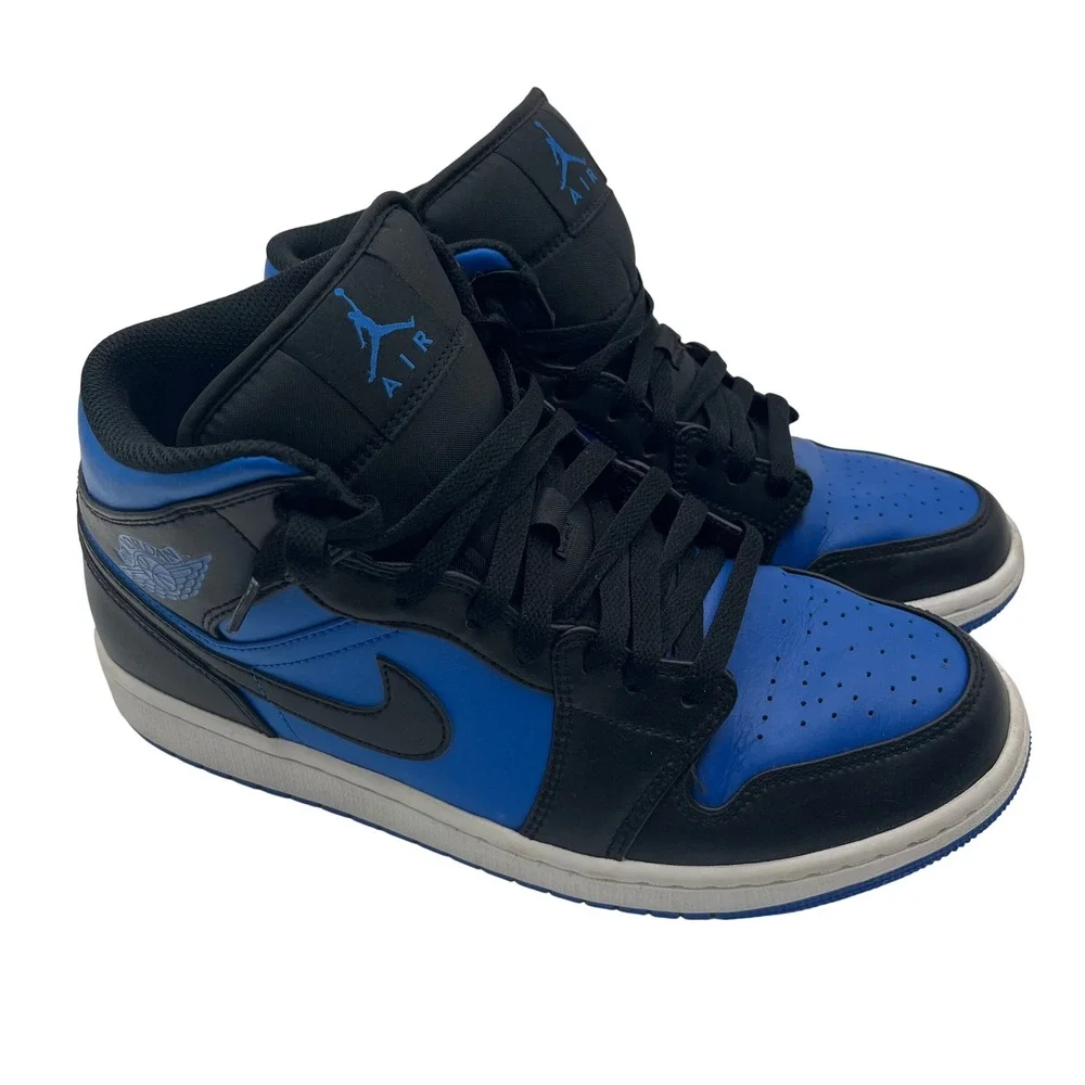 Jordan Air Jordan 1 Mid Mens 9.5 Blue Black Hyper Royal DQ8426-042
